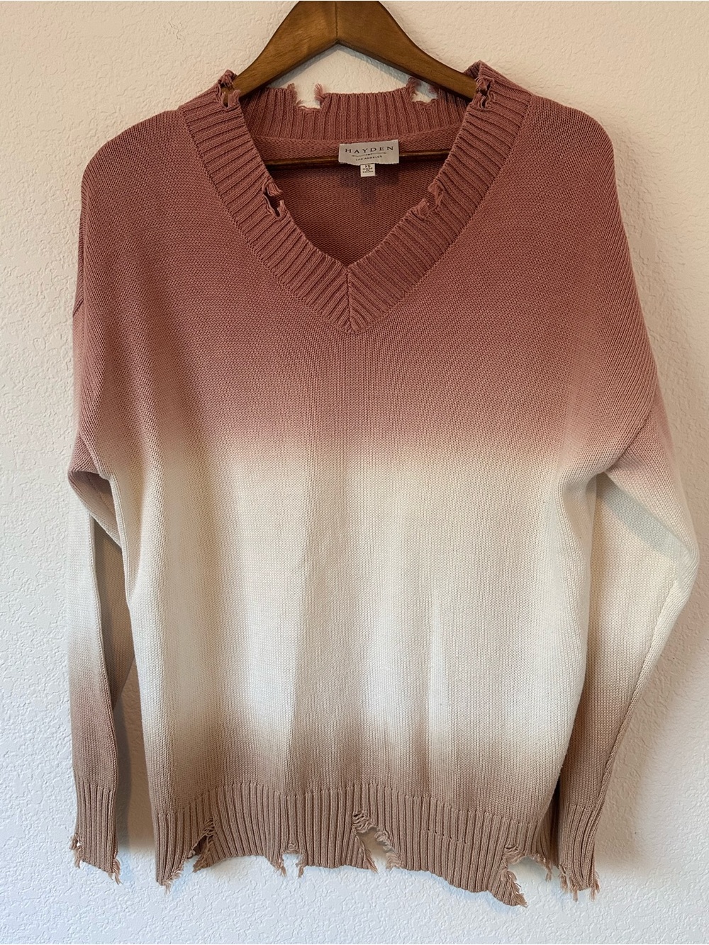 Hayden Los Angeles Oversized Distressed Knit Sweater